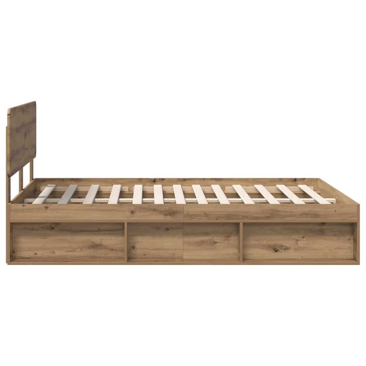 Bed Frame Artisian Oak 150 x 200 cm Solid Pine Wood