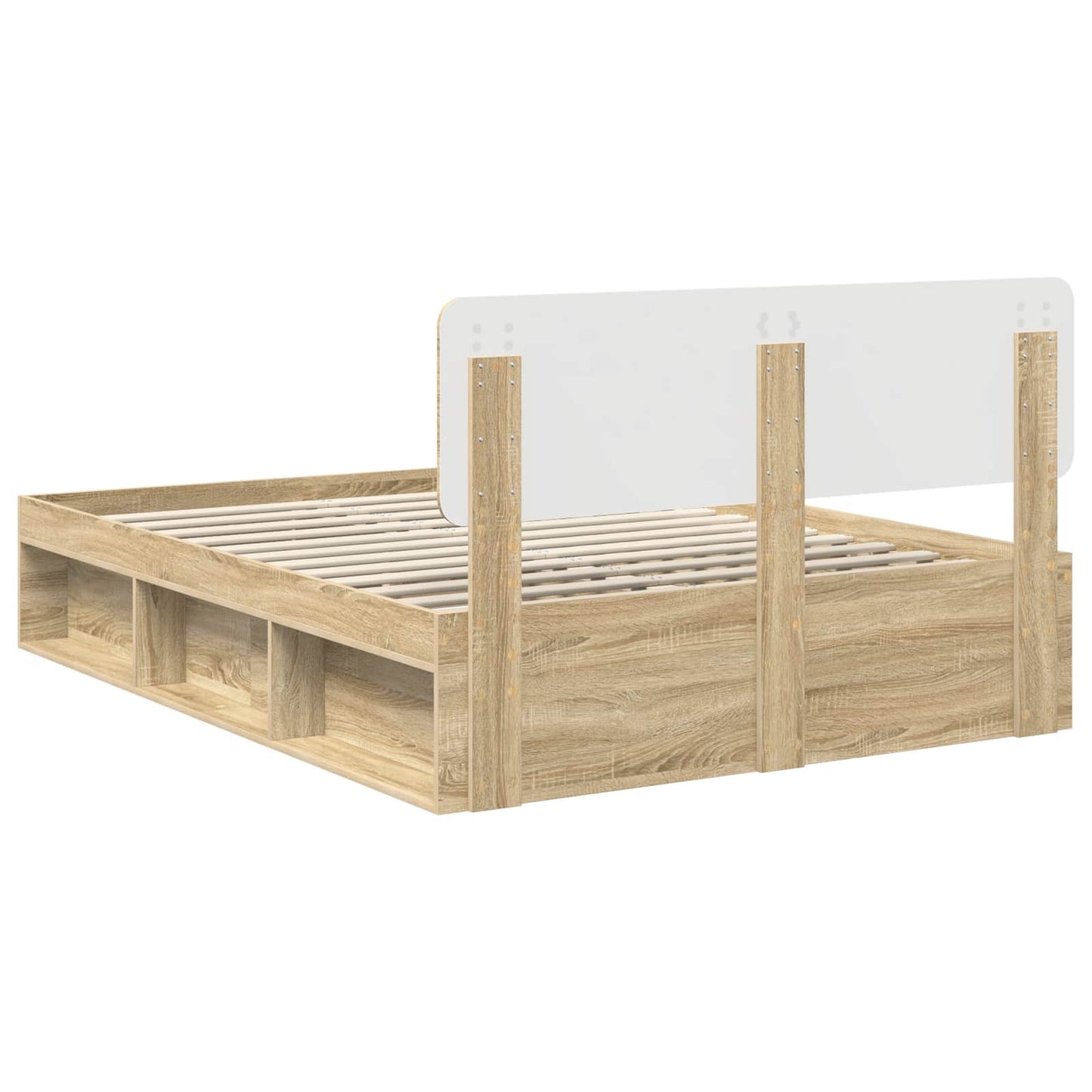 Bed Frame with Headboard Sonoma 140 x 200 cm Solid Pine Wood