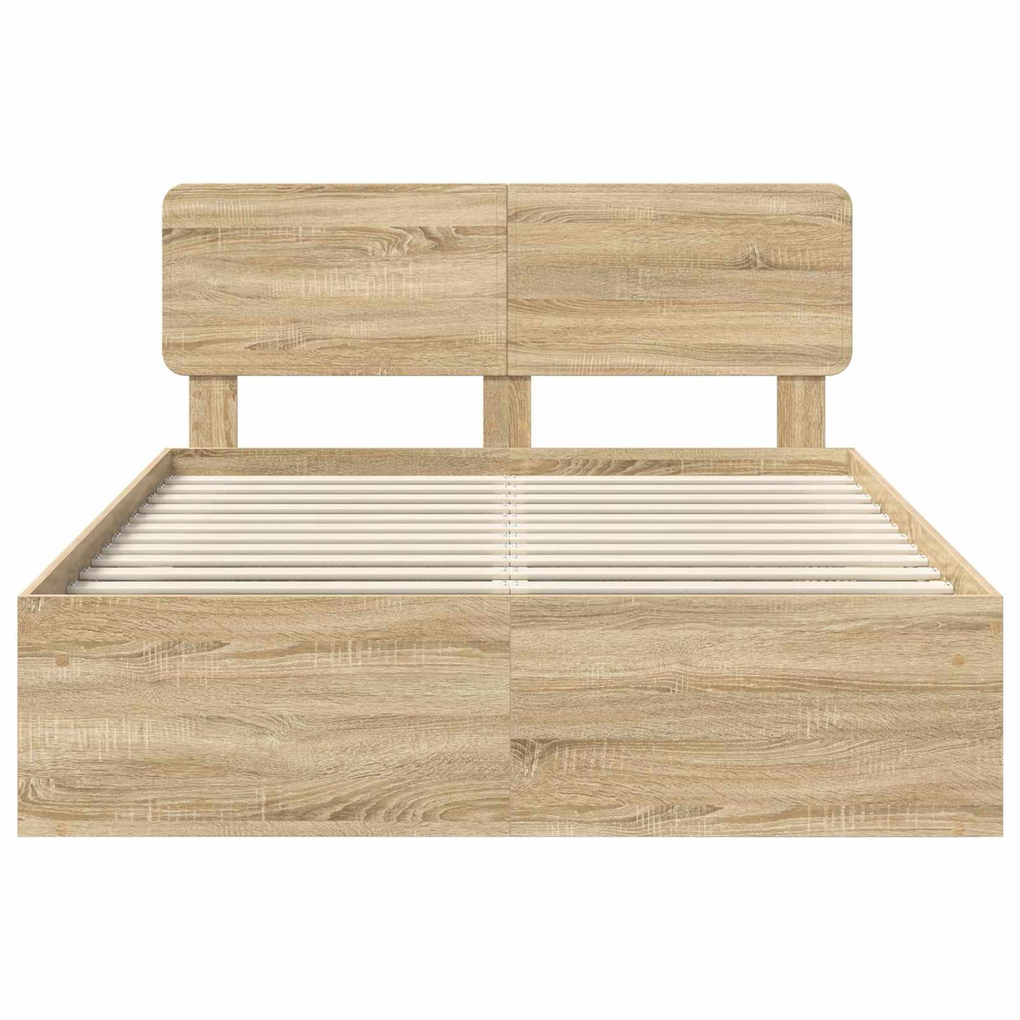 Bed Frame with Headboard Sonoma 140 x 200 cm Solid Pine Wood