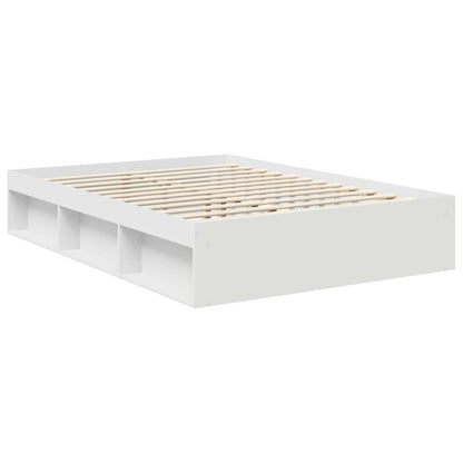 Bed Frame with Headboard White 140 x 190 cm Solid Pine Wood