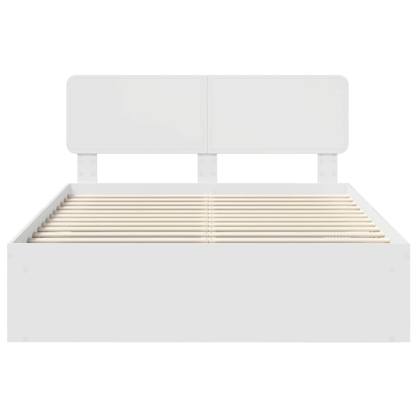 Bed Frame with Headboard White 140 x 190 cm Solid Pine Wood