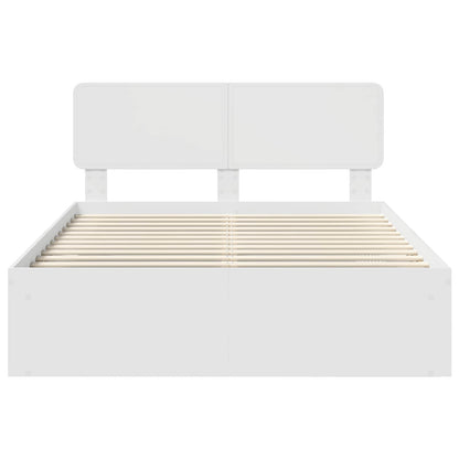 Bed Frame with Headboard White 140 x 190 cm Solid Pine Wood