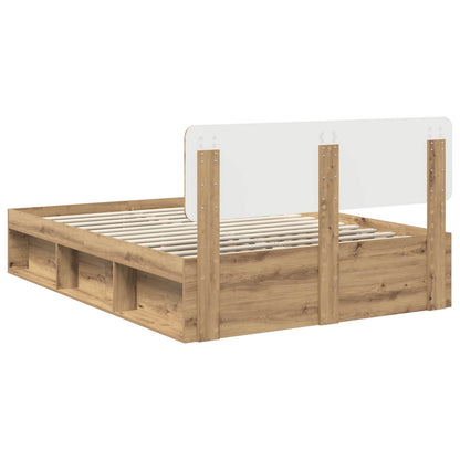 Bed Frame Artisian Oak 140 x 190 cm Solid Pine Wood
