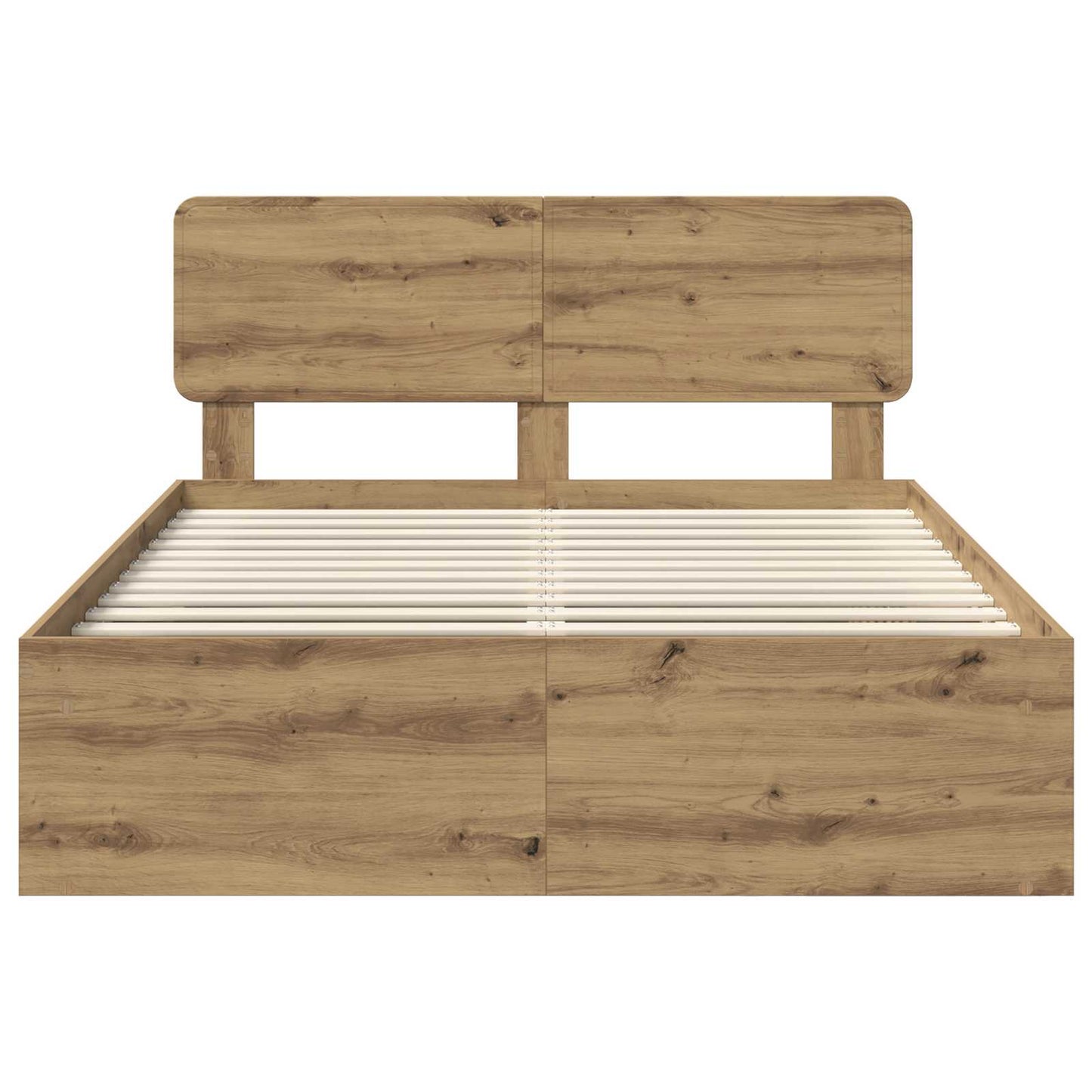 Bed Frame Artisian Oak 140 x 190 cm Solid Pine Wood