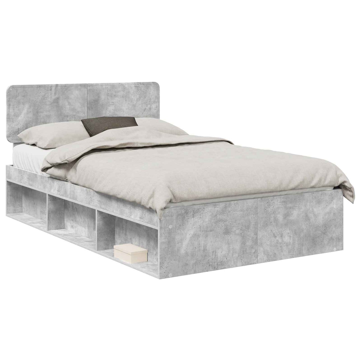 Bed Frame Concerte Grey 135 x 190 cm Solid Pine Wood