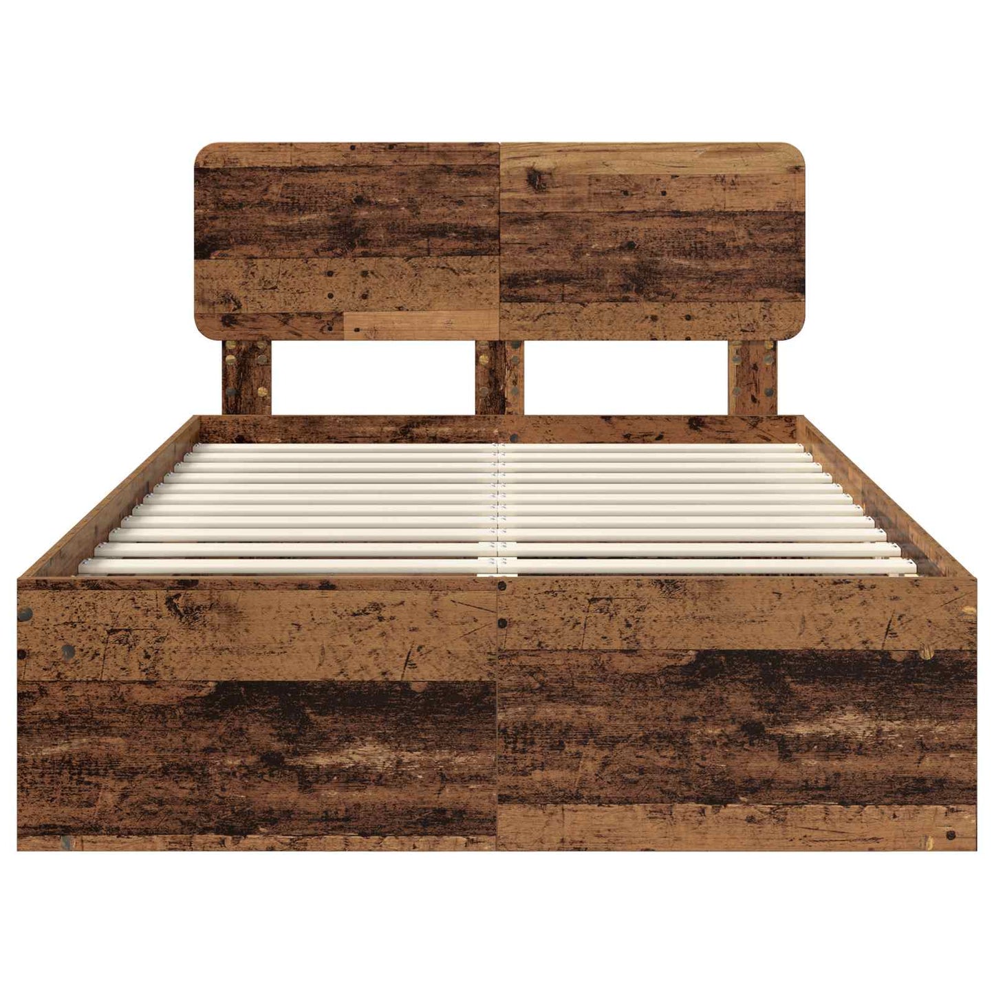 Bed Frame with Headboard Old Wood 135 x 190 cm Solid Pine Wood