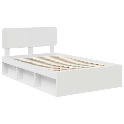 Bed Frame with Headboard White 120 x 200 cm Solid Pine Wood