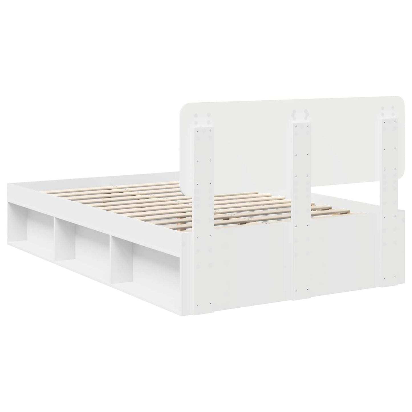 Bed Frame with Headboard White 120 x 200 cm Solid Pine Wood