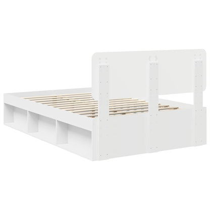 Bed Frame with Headboard White 120 x 200 cm Solid Pine Wood