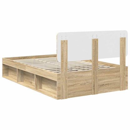 Bed Frame with Headboard Sonoma 120 x 200 cm Solid Pine Wood