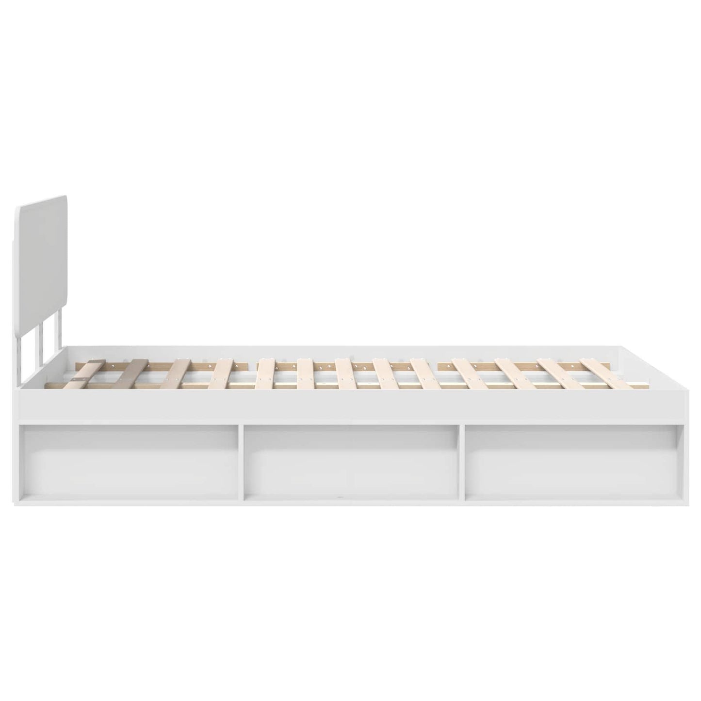 Bed Frame with Headboard White 120 x 190 cm Solid Pine Wood