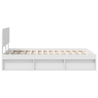 Bed Frame with Headboard White 120 x 190 cm Solid Pine Wood