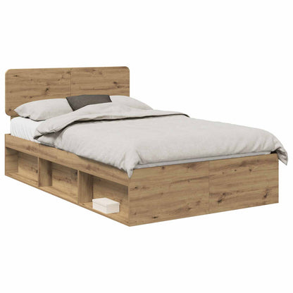 Bed Frame Artisian Oak 120 x 190 cm Solid Pine Wood