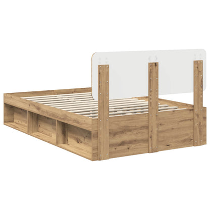 Bed Frame Artisian Oak 120 x 190 cm Solid Pine Wood