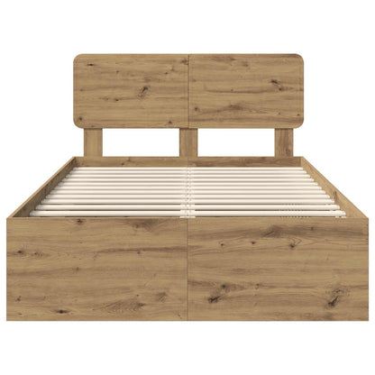 Bed Frame Artisian Oak 120 x 190 cm Solid Pine Wood