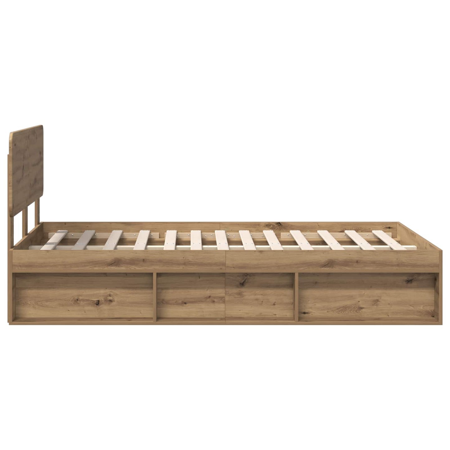 Bed Frame Artisian Oak 120 x 190 cm Solid Pine Wood