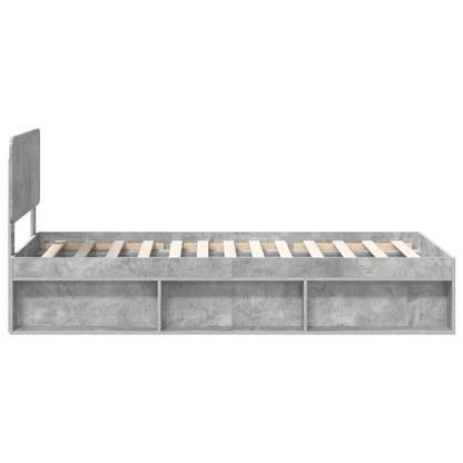 Bed Frame Concerte Grey 100 x 200 cm Solid Pine Wood