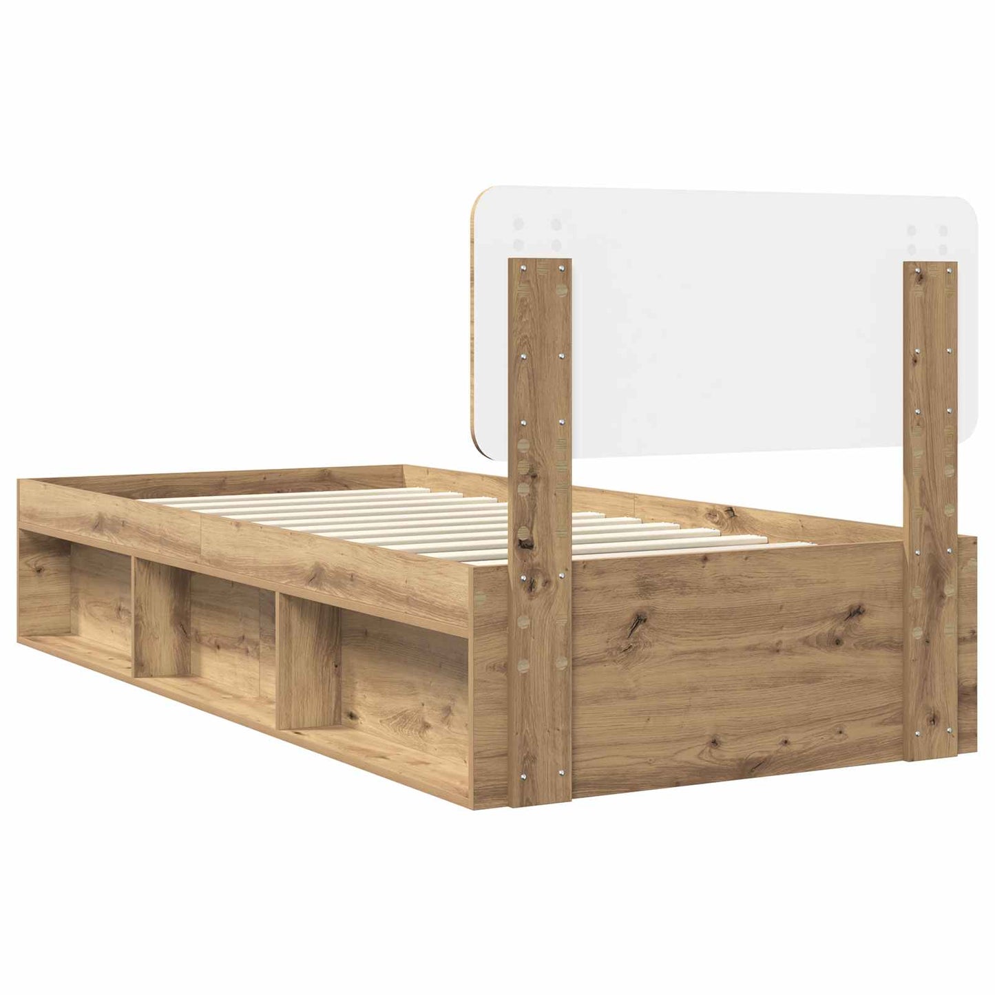 Bed Frame Artisian Oak 100 x 200 cm Solid Pine Wood