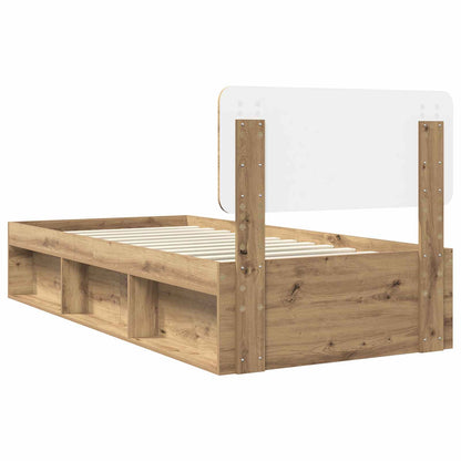 Bed Frame Artisian Oak 100 x 200 cm Solid Pine Wood