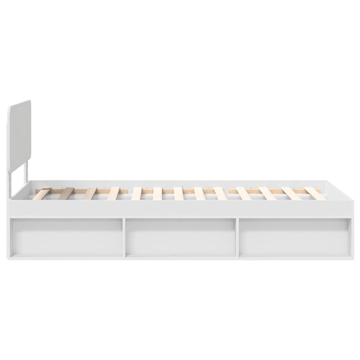 Bed Frame with Headboard White 90 x 200 cm Solid Pine Wood