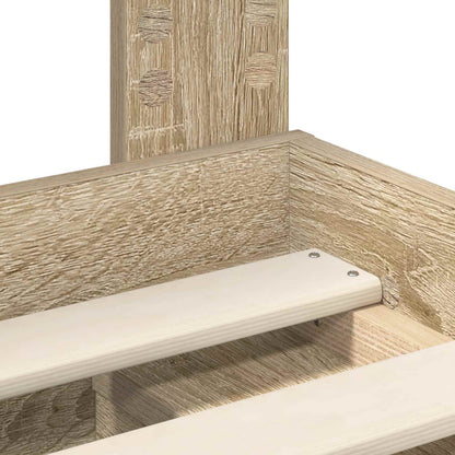Bed Frame with Headboard Sonoma Oak 90 x 200 cm Solid Pine Wood