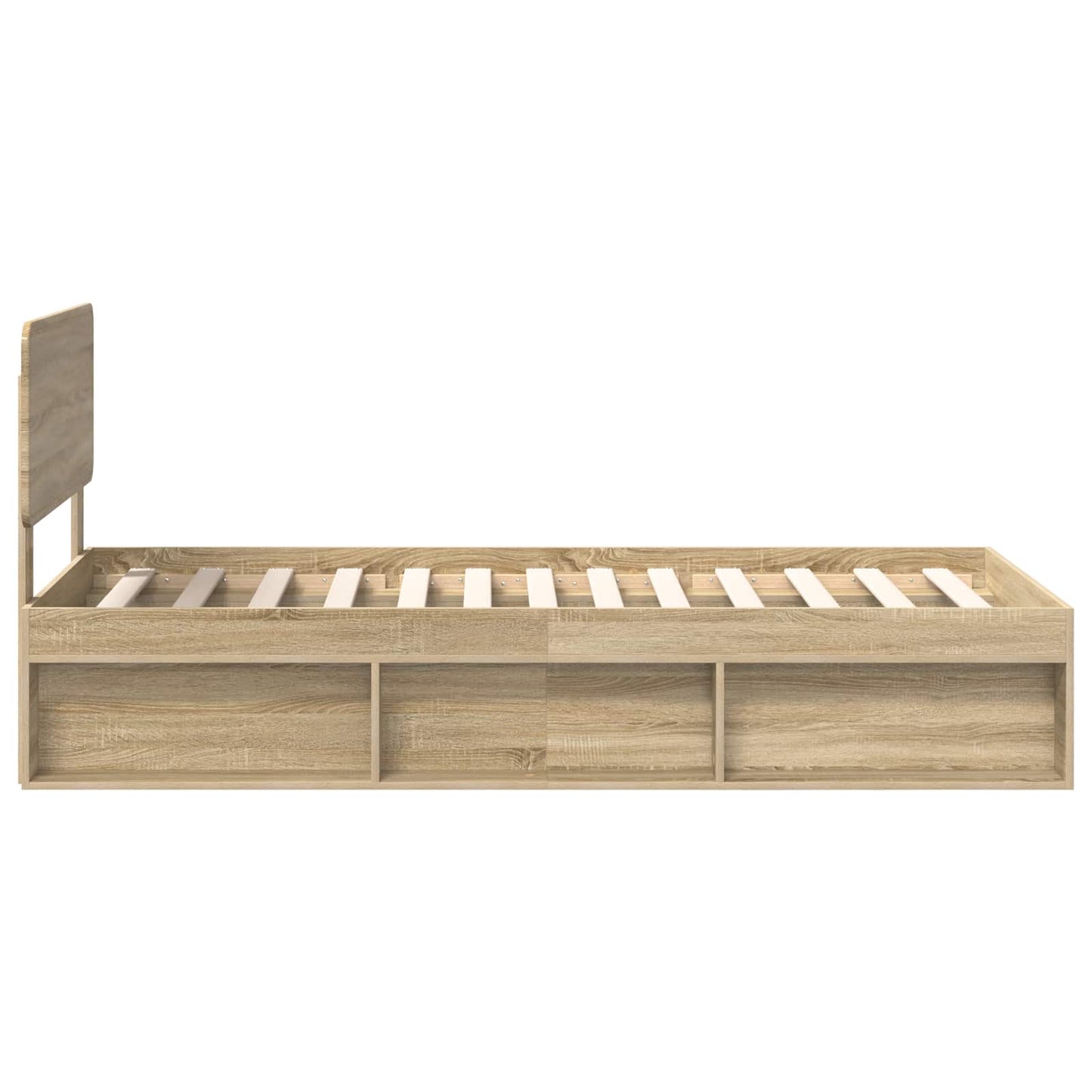 Bed Frame with Headboard Sonoma Oak 90 x 200 cm Solid Pine Wood