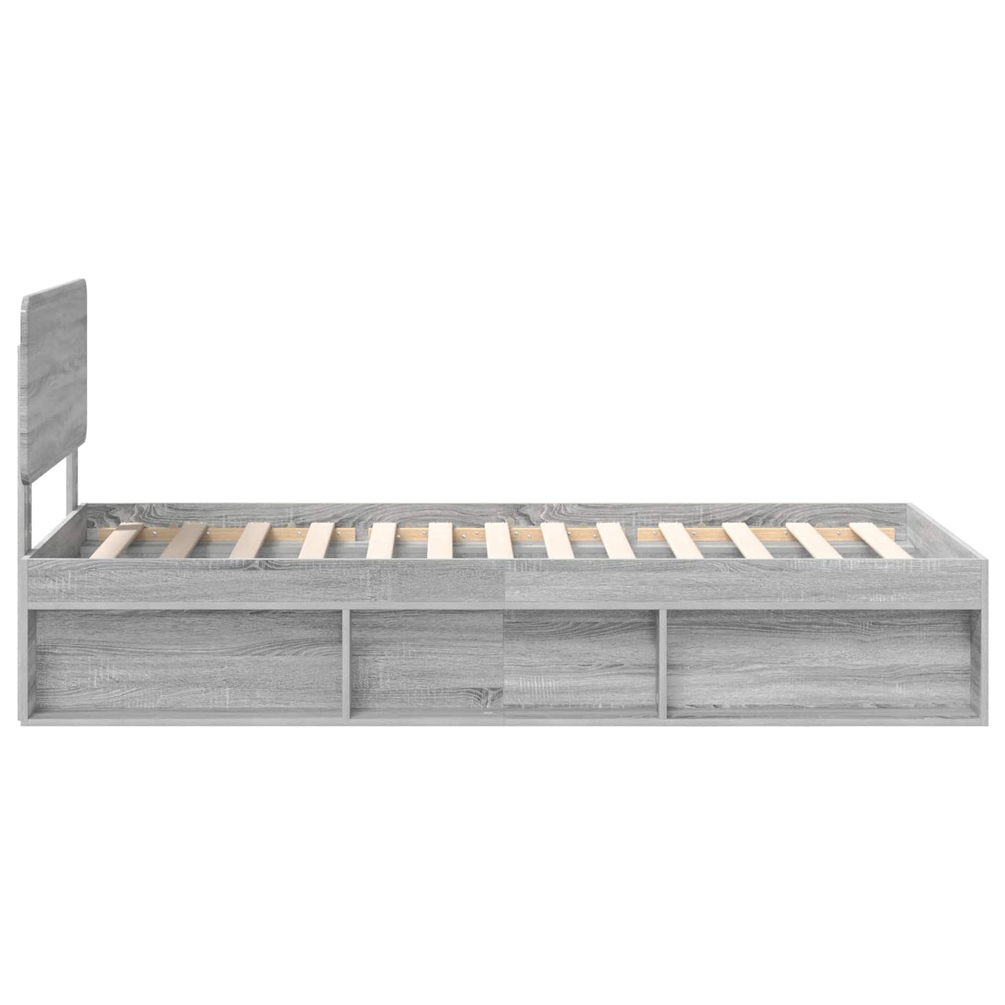 Bed Frame Grey Sonoma 90 x 190 cm Solid Pine Wood