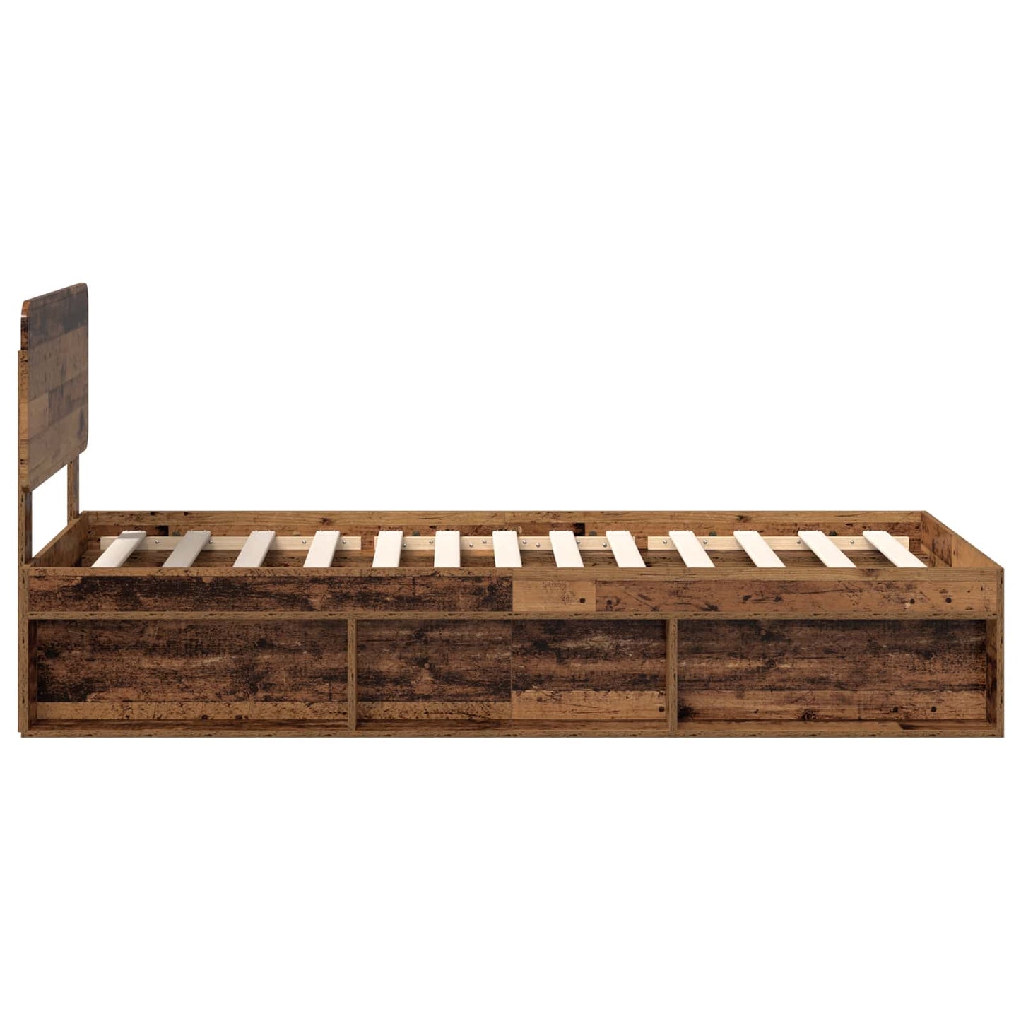 Bed Frame with Headboard Old Wood 90 x 190 cm Solid Pine Wood