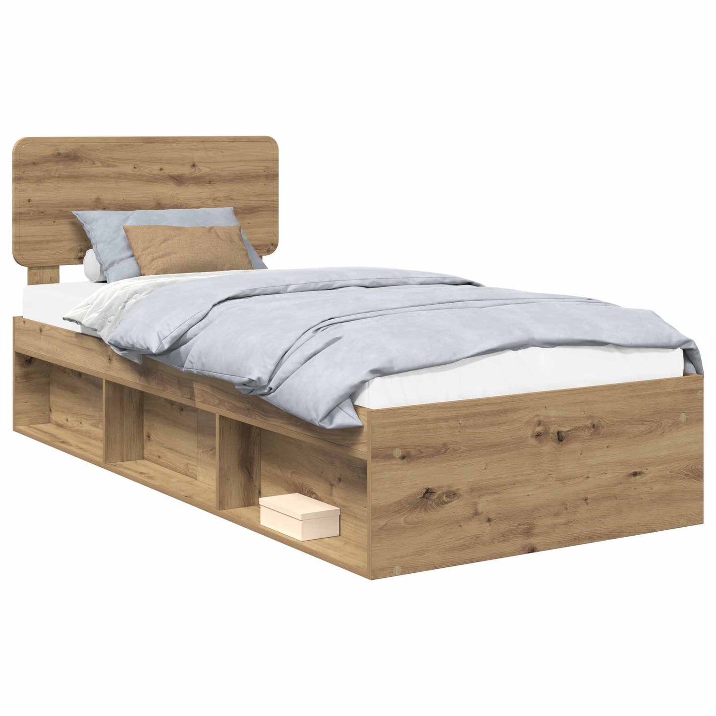 Bed Frame Artisian Oak 90 x 190 cm Solid Pine Wood
