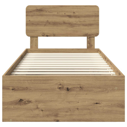 Bed Frame Artisian Oak 90 x 190 cm Solid Pine Wood
