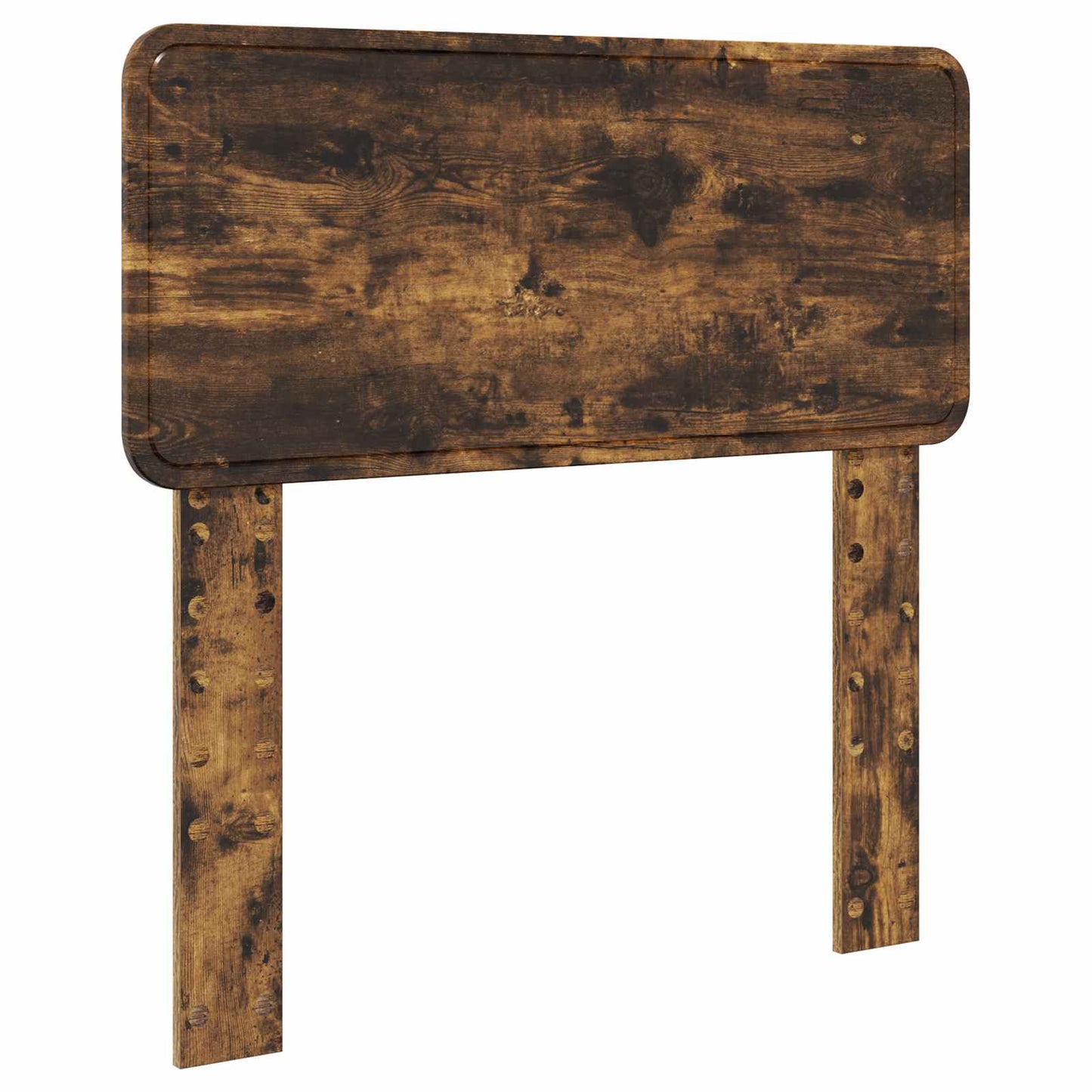Bed Frame with Headboard Smoked Oak 75 x 190 cm Solid Pine Wood