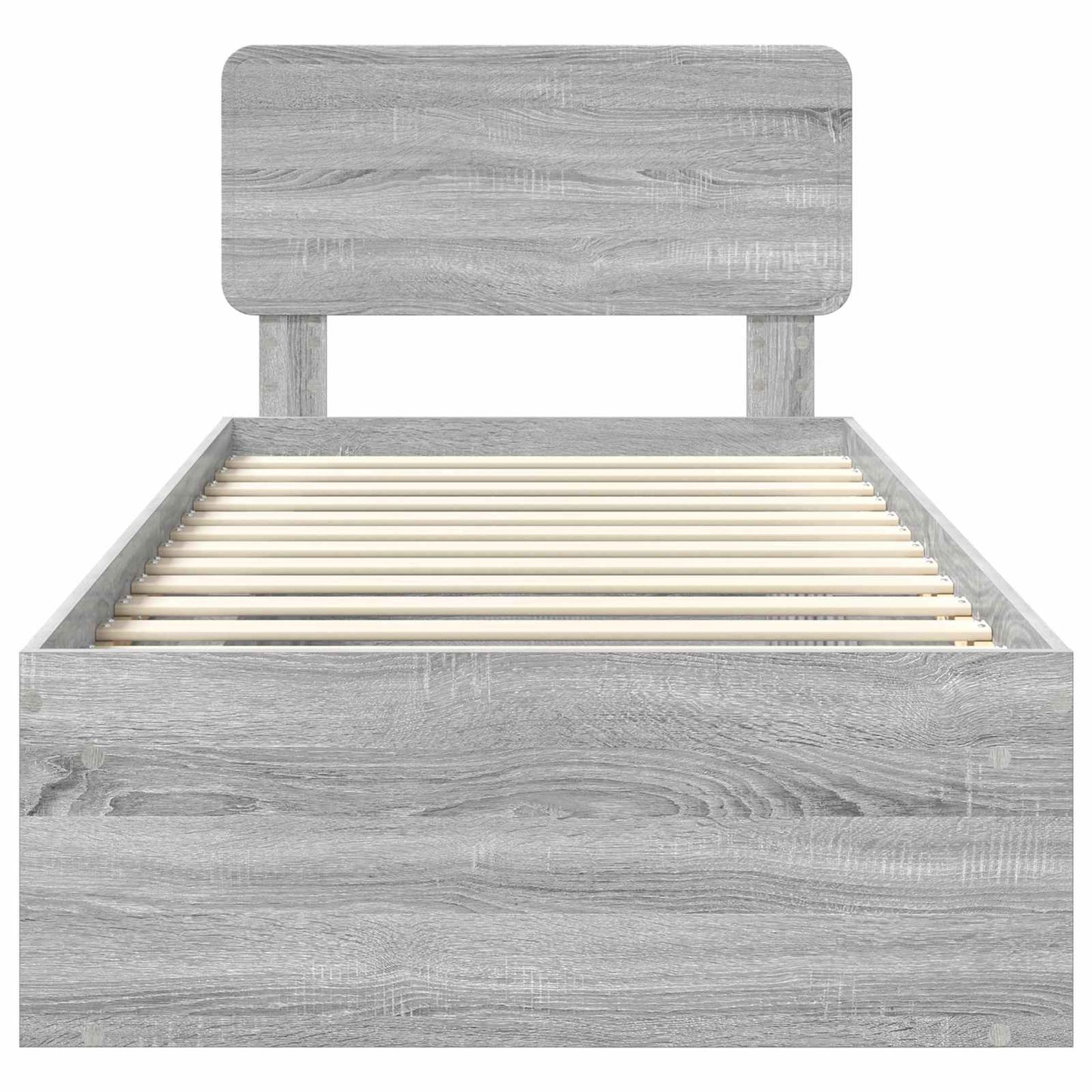Bed Frame Grey Sonoma 75 x 190 cm Solid Pine Wood