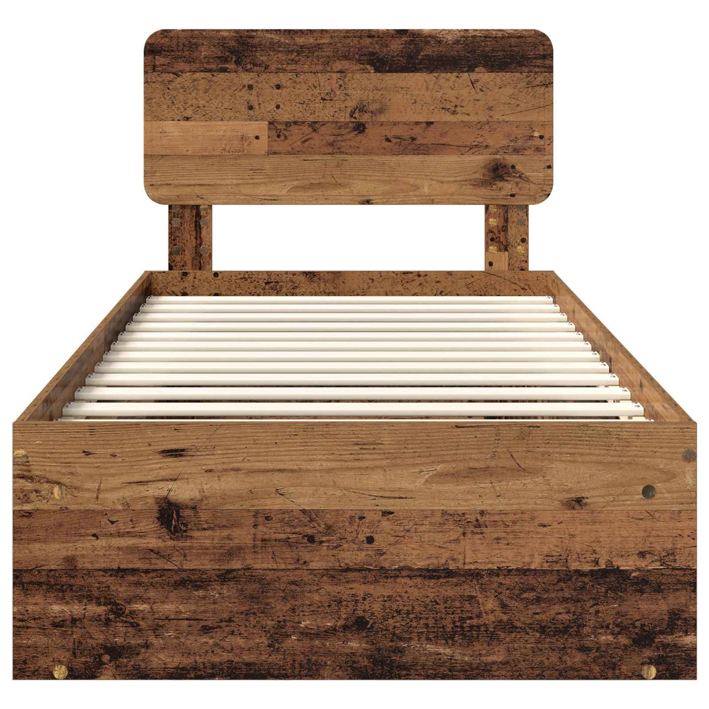 Bed Frame with Headboard Old Wood 75 x 190 cm Solid Pine Wood