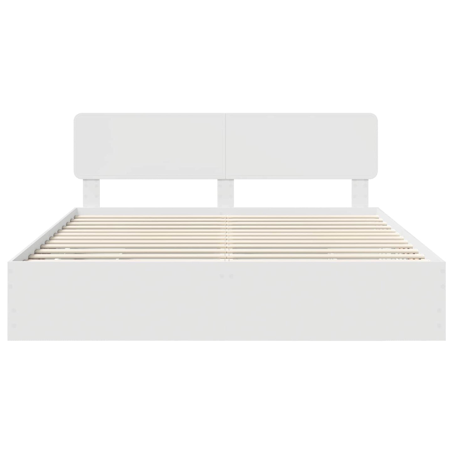 Bed Frame with Headboard White 200 x 200 cm Engineered Wood