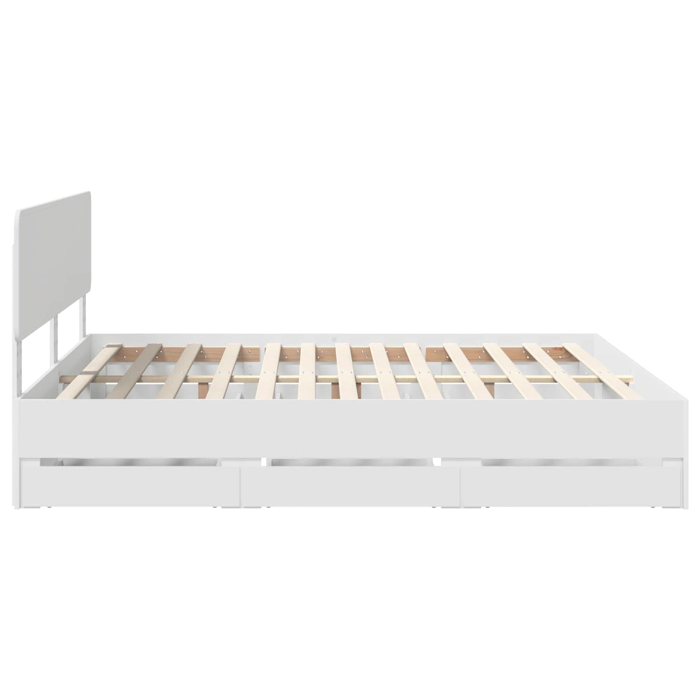 Bed Frame with Headboard White 200 x 200 cm Engineered Wood