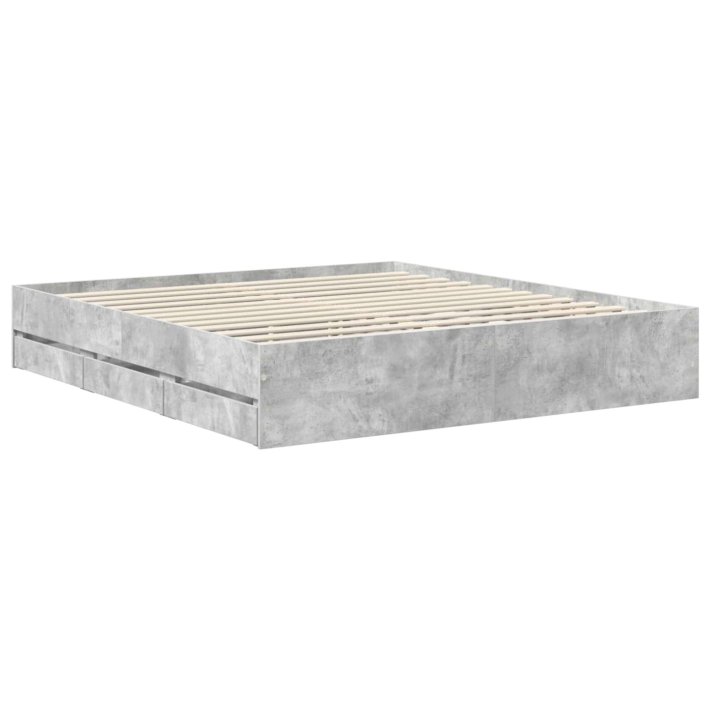 Bed Frame Concrete Grey 180 x 200 cm Engineered Wood