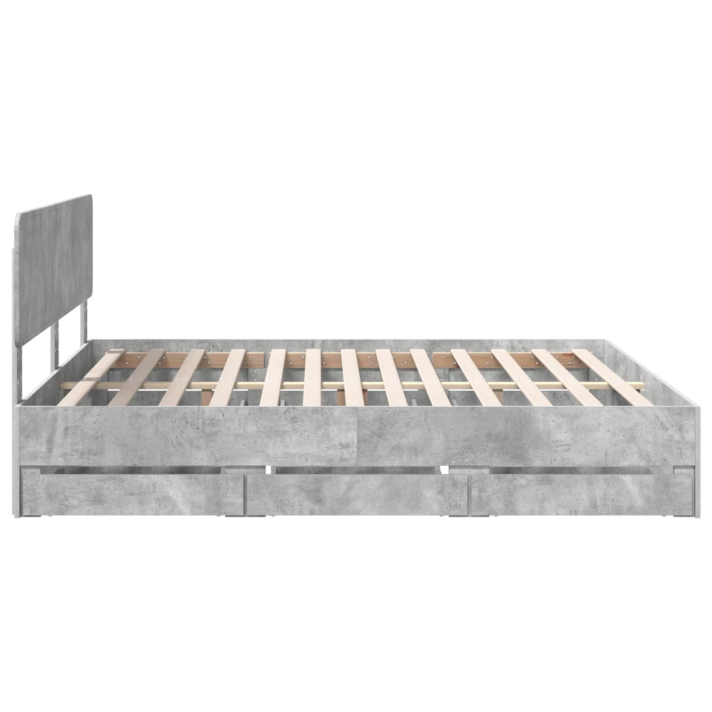 Bed Frame Concrete Grey 180 x 200 cm Engineered Wood