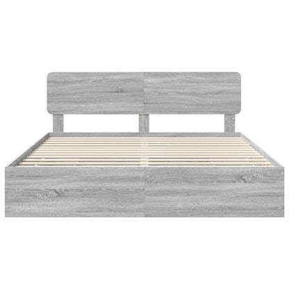 Bed Frame with Drawer Grey Sonoma 180 x 200 cm Engineered Wood