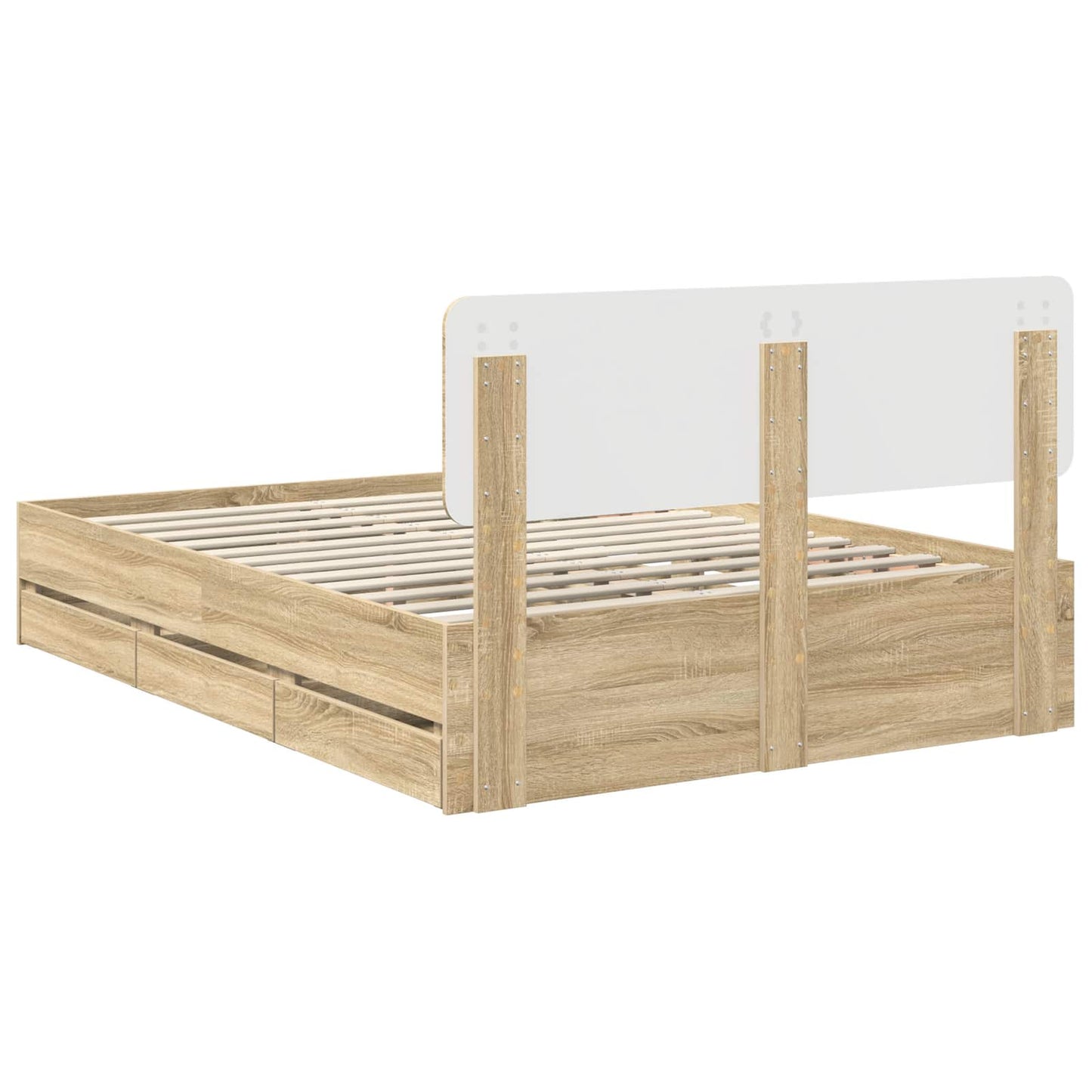 Bed Frame with Drawer Sonoma Oak 160 x 200 cm Engineered Wood