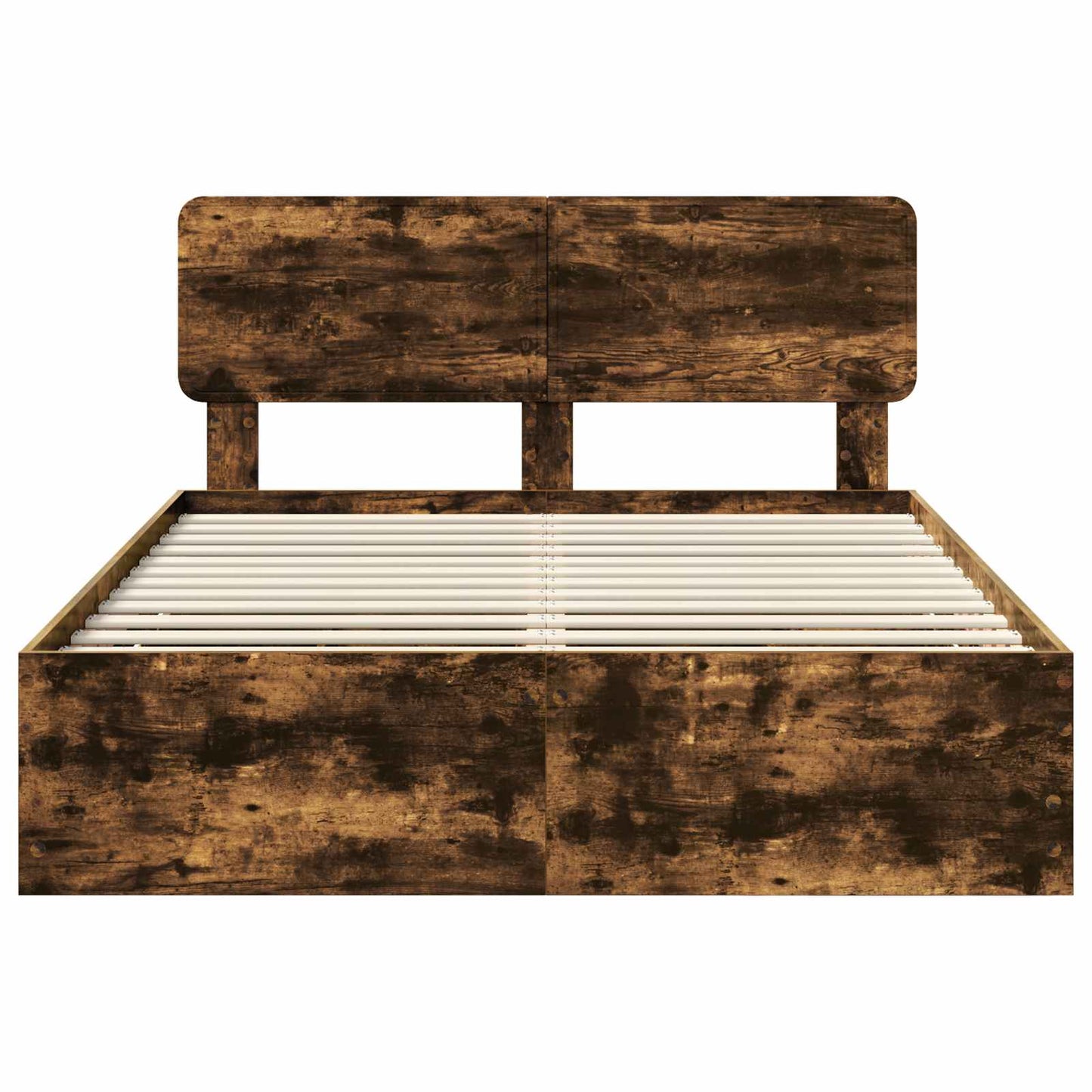 Bed Frame with Drawer Smoked Oak 160 x 200 cm Engineered Wood