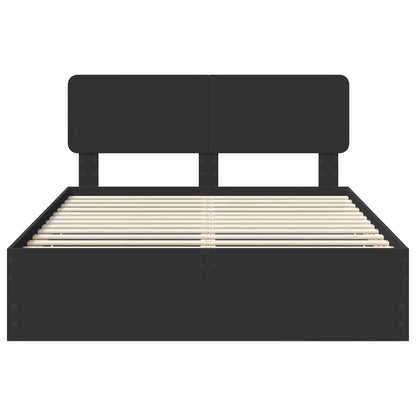 Bed Frame with Headboard Black 150 x 200 cm Engineered Wood
