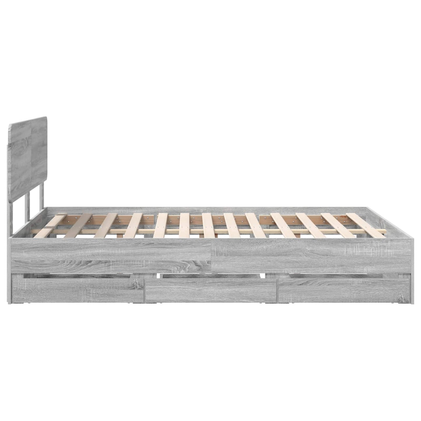 Bed Frame with Drawer Grey Sonoma 150 x 200 cm Engineered Wood