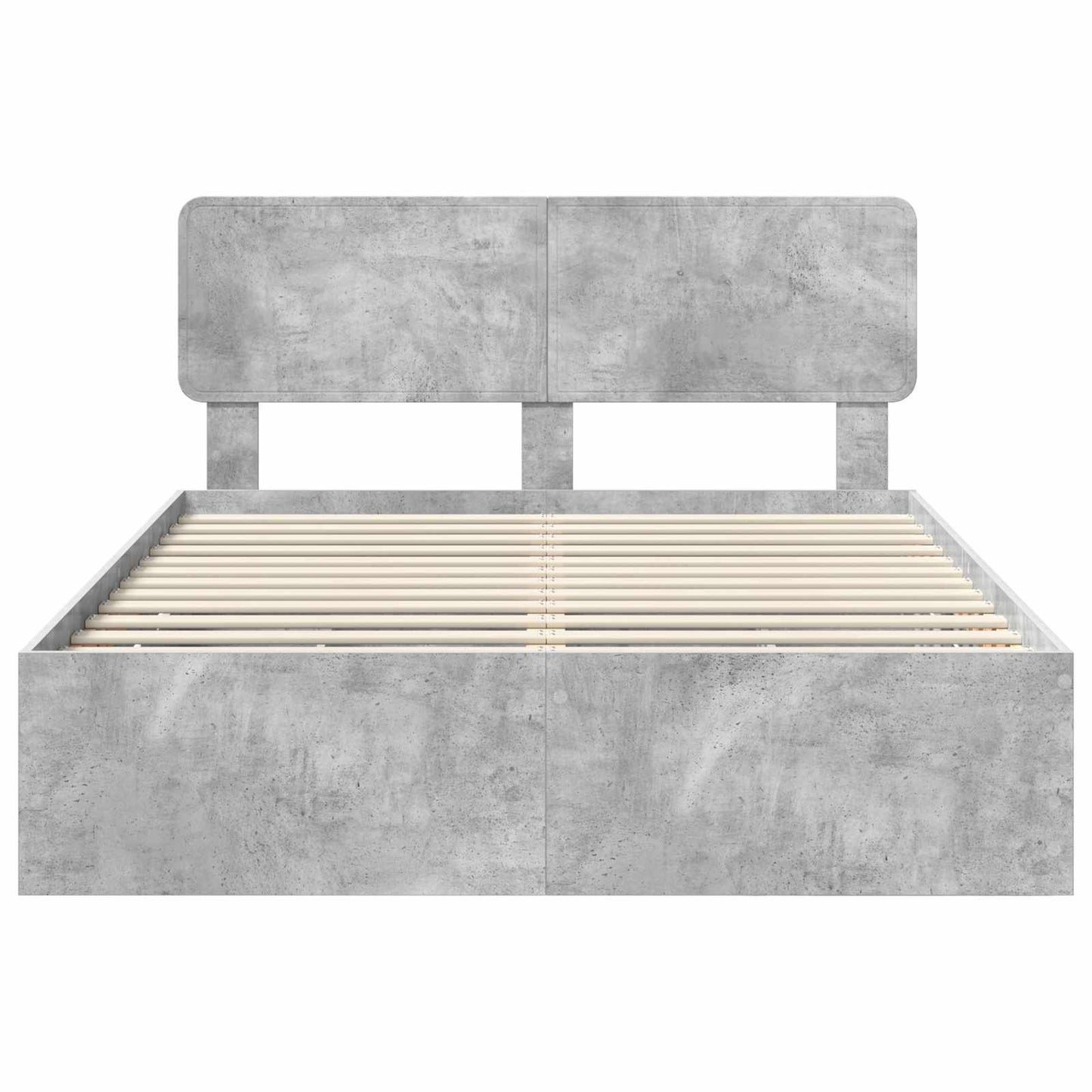 Bed Frame Concrete Grey 140 x 200 cm Engineered Wood