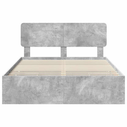 Bed Frame Concrete Grey 140 x 200 cm Engineered Wood