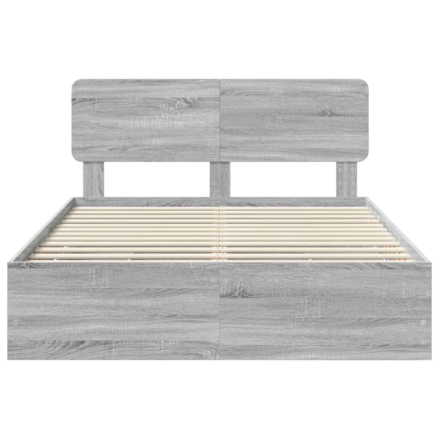 Bed Frame with Drawer Grey Sonoma 140 x 200 cm Engineered Wood