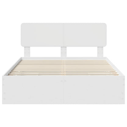 Bed Frame with Drawer White 140 x 190 cm Engineered Wood