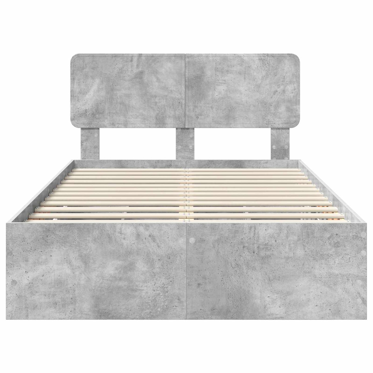 Bed Frame Concrete Grey 135 x 190 cm Engineered Wood