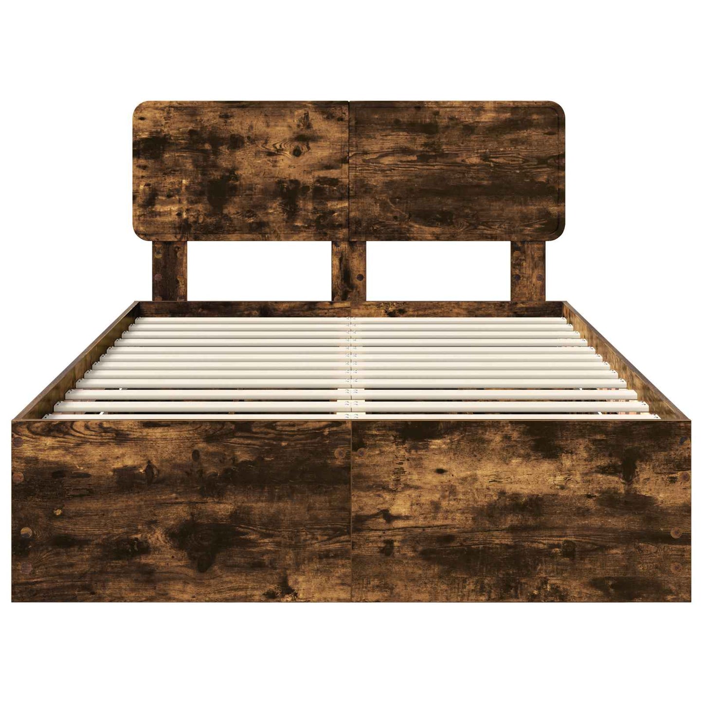 Bed Frame with Drawer Smoked Oak 135 x 190 cm Engineered Wood