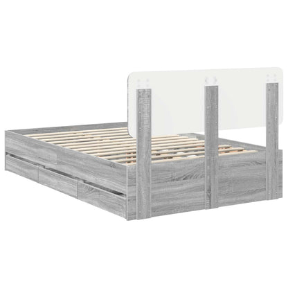 Bed Frame with Drawer Grey Sonoma 120 x 190 cm Engineered Wood