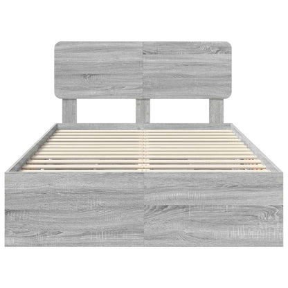 Bed Frame with Drawer Grey Sonoma 120 x 190 cm Engineered Wood